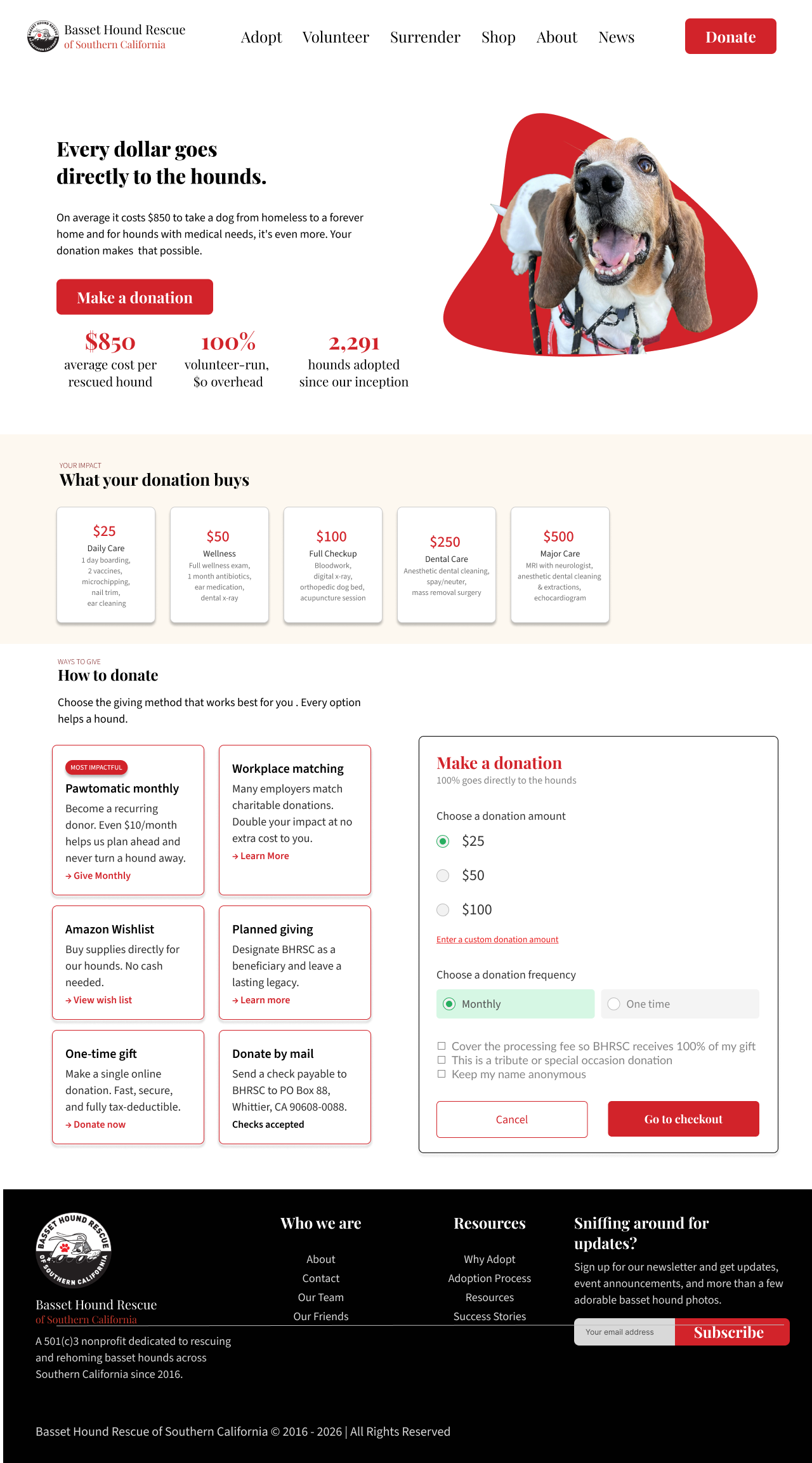 BHRSC Donate Page