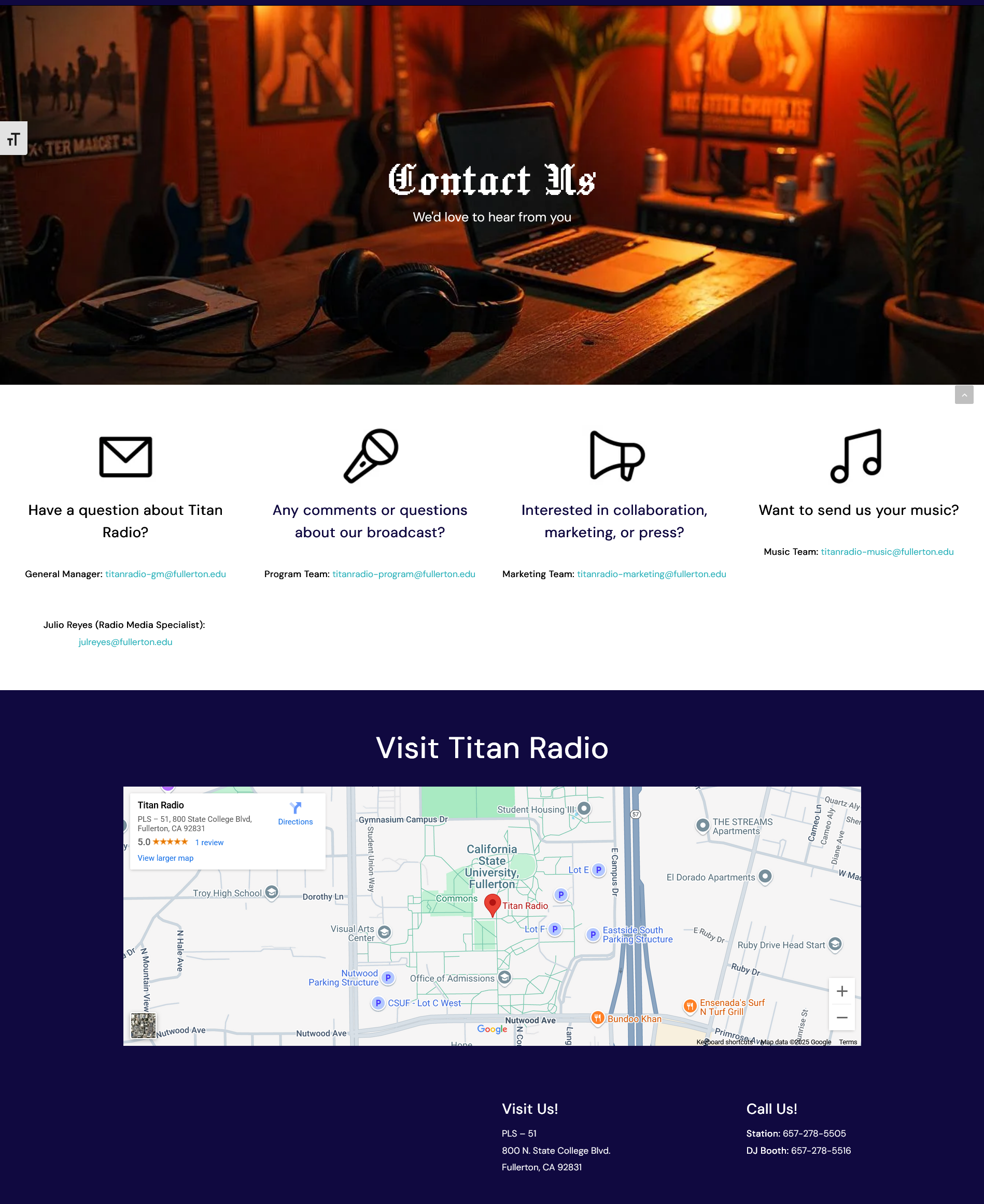 Titan Contact Page